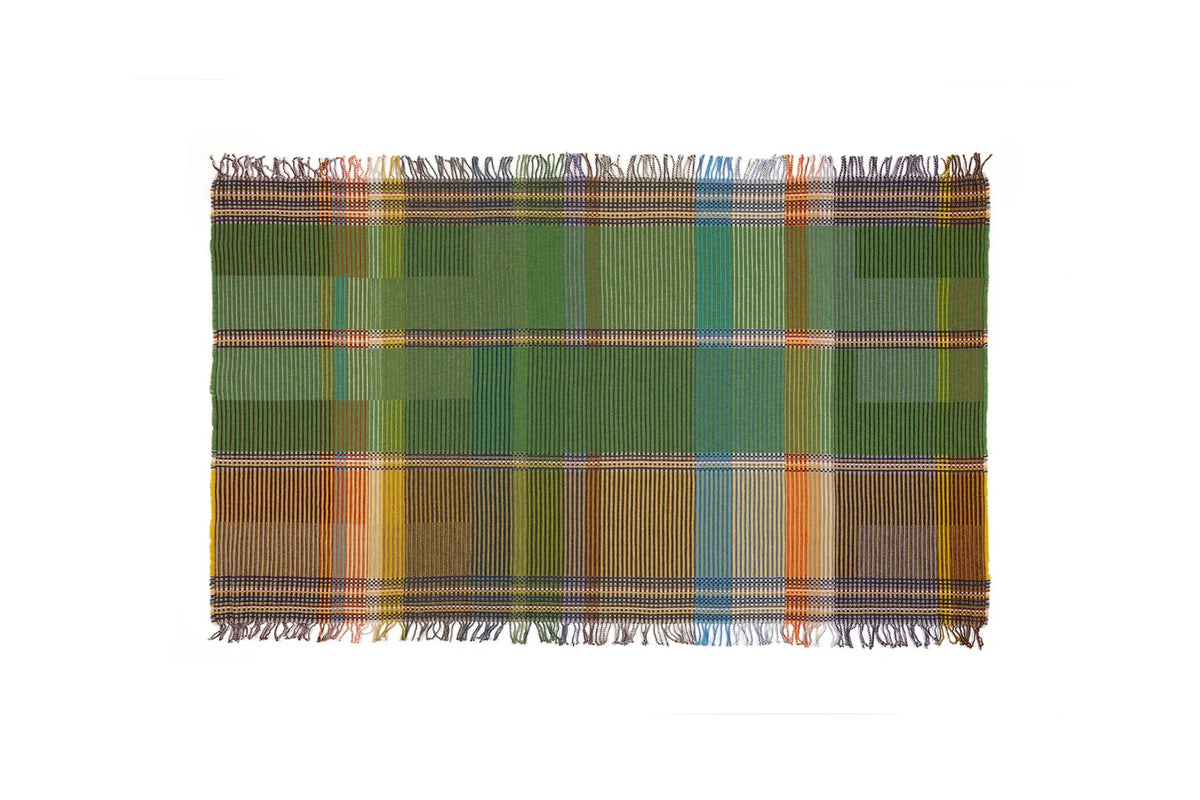 Watson Pinstripe Throw - Mid Green