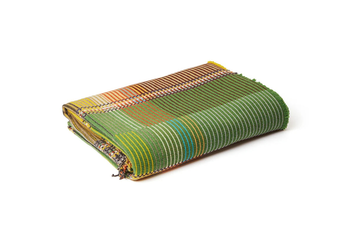 Watson Pinstripe Throw - Mid Green