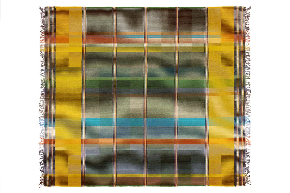Watson Pinstripe Throw - Mid Green