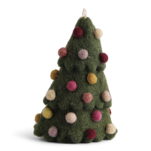 Small Green Christmas Tree Ornament w/ Ornaments