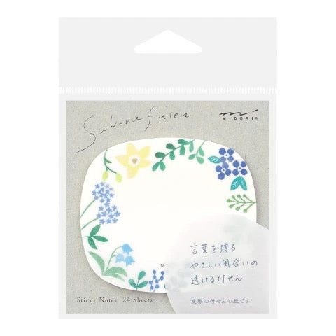 Transparent Wild Flowers Sticky Notes