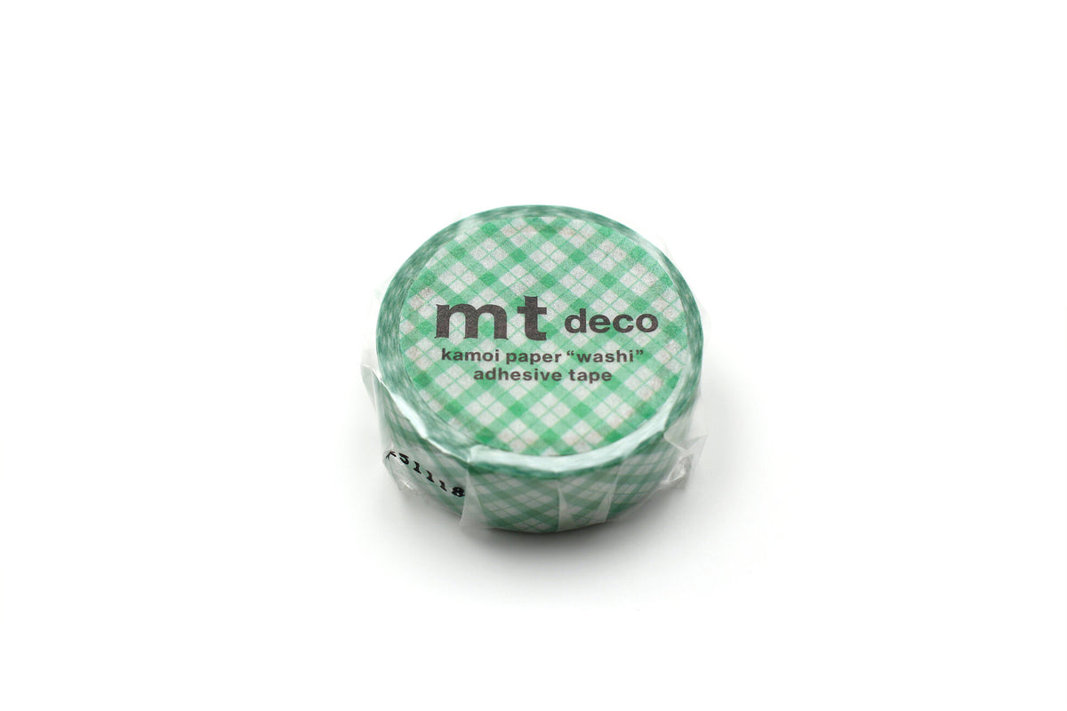 Overlapped Fine Gingham Check Green Washi Tape