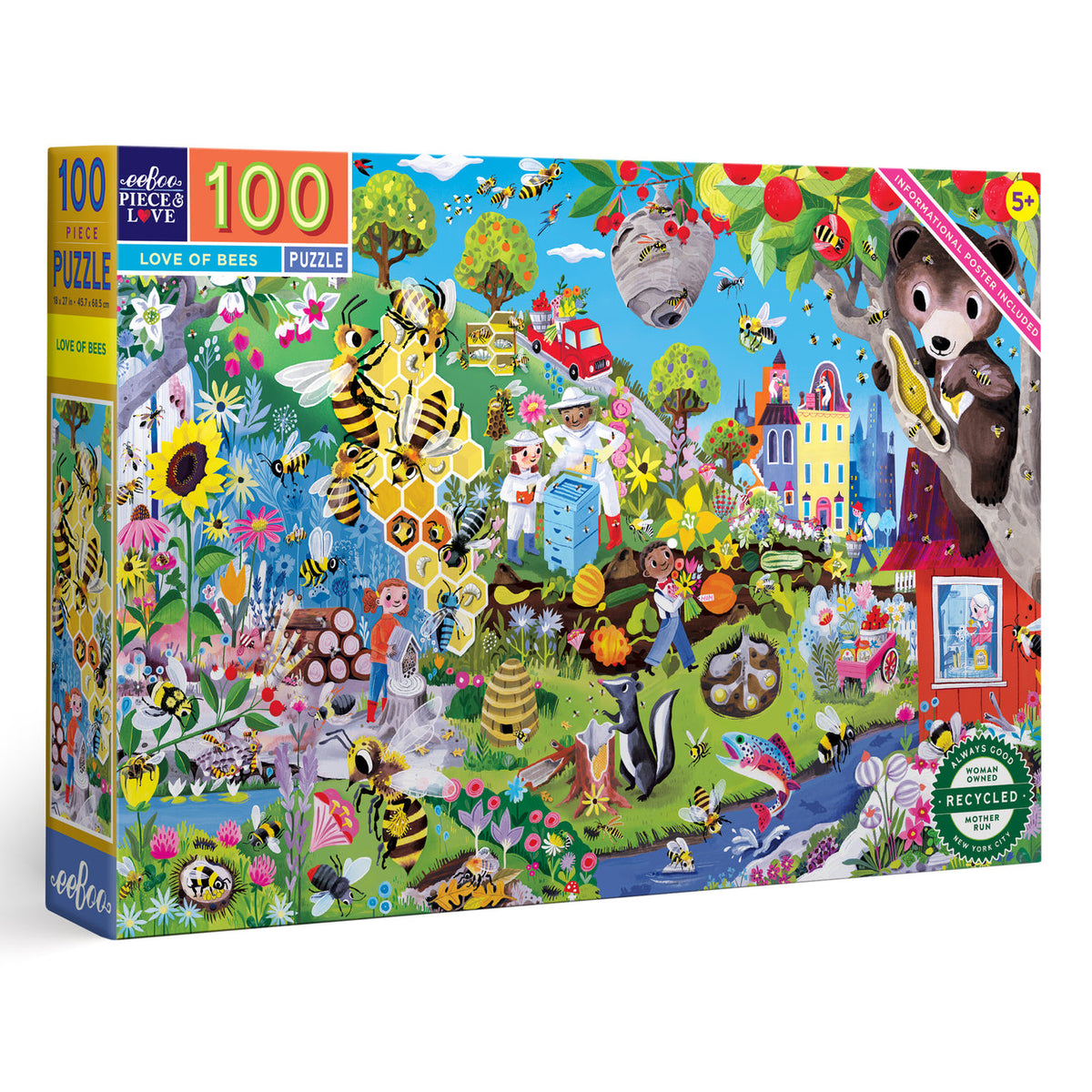 Love of Bees 100 Piece Puzzle - eeBoo