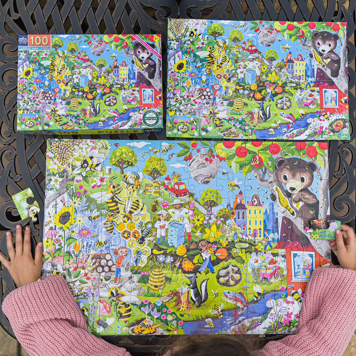 Love of Bees 100 Piece Puzzle - eeBoo