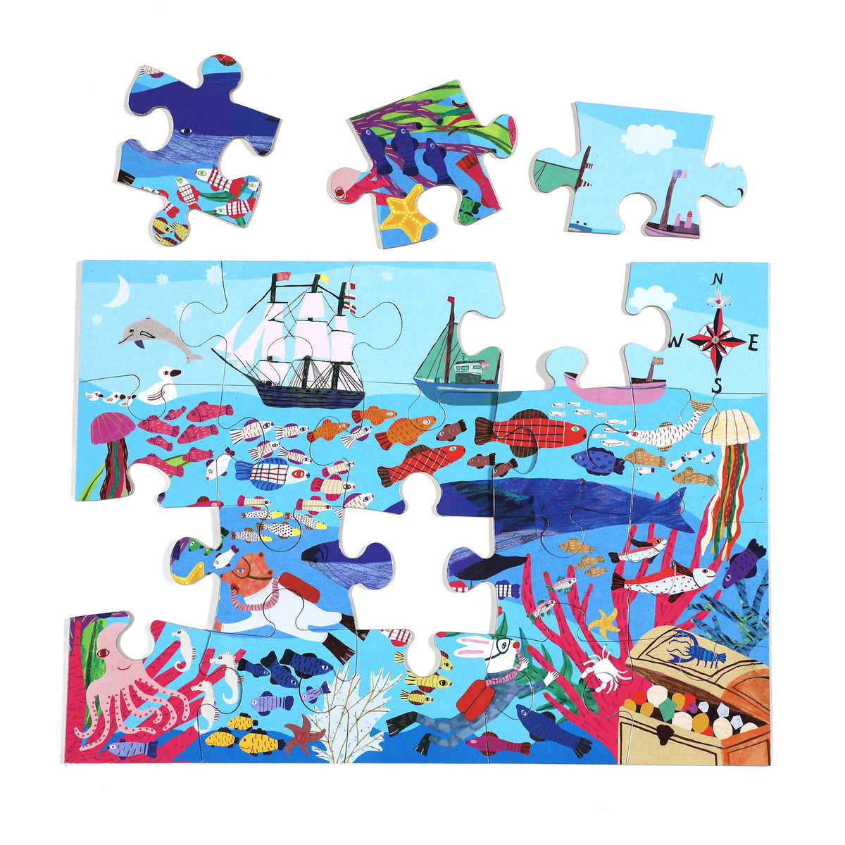 Sea Exploration 20 Piece Big Puzzle - eeBoo