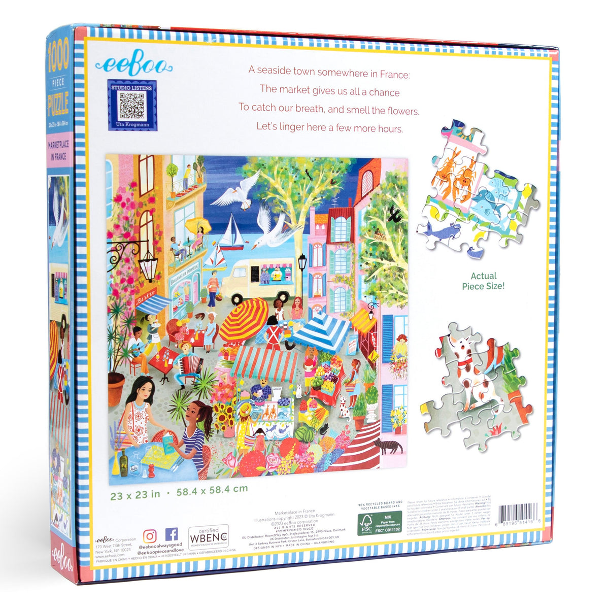 Marketplace in France 1000 Piece Puzzle - eeBoo