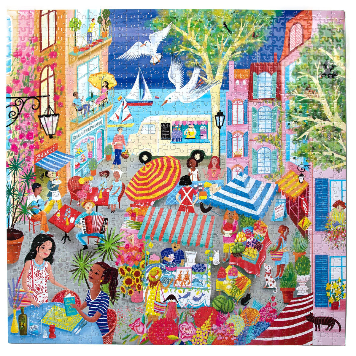 Marketplace in France 1000 Piece Puzzle - eeBoo