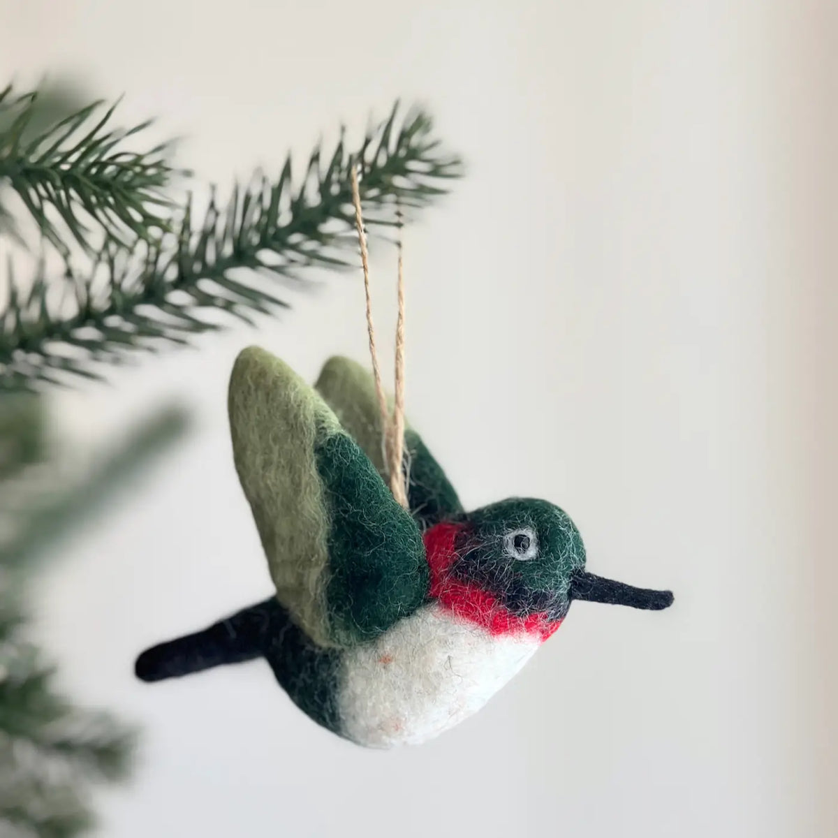 Hummingbird Ornament: Red