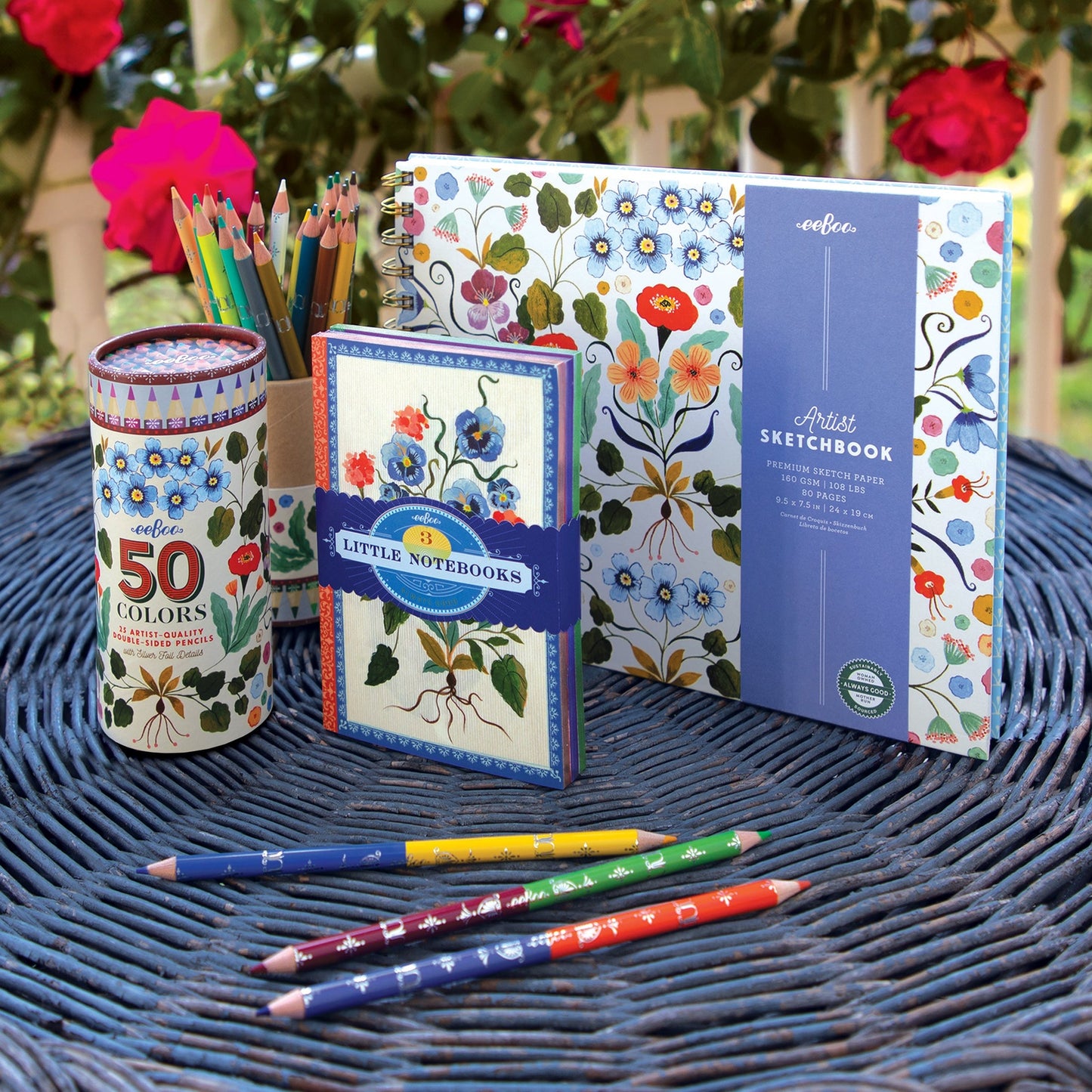 Flora's 25 Double Color Pencils - eeBoo