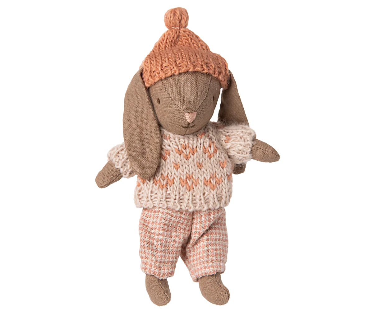 Winter Bunny Micro Brown/Rose