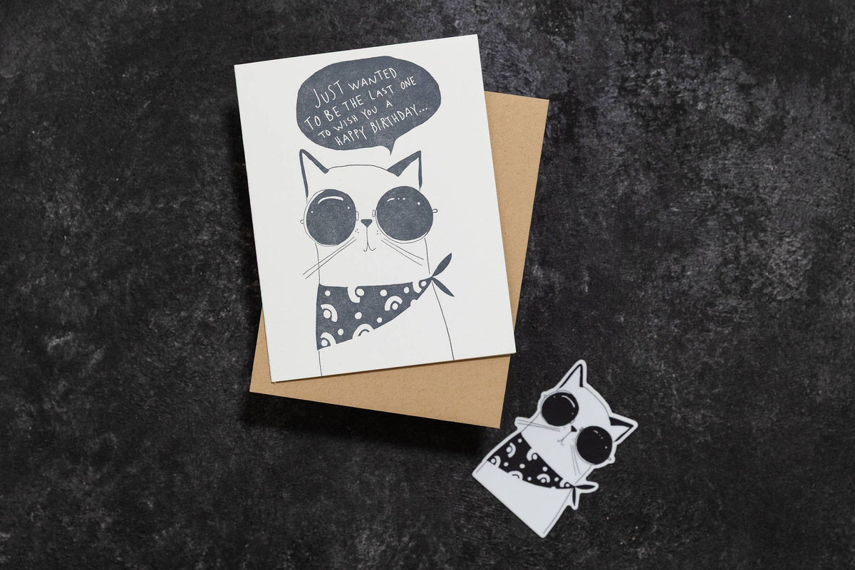 Cool Cat Belated Birthday Card