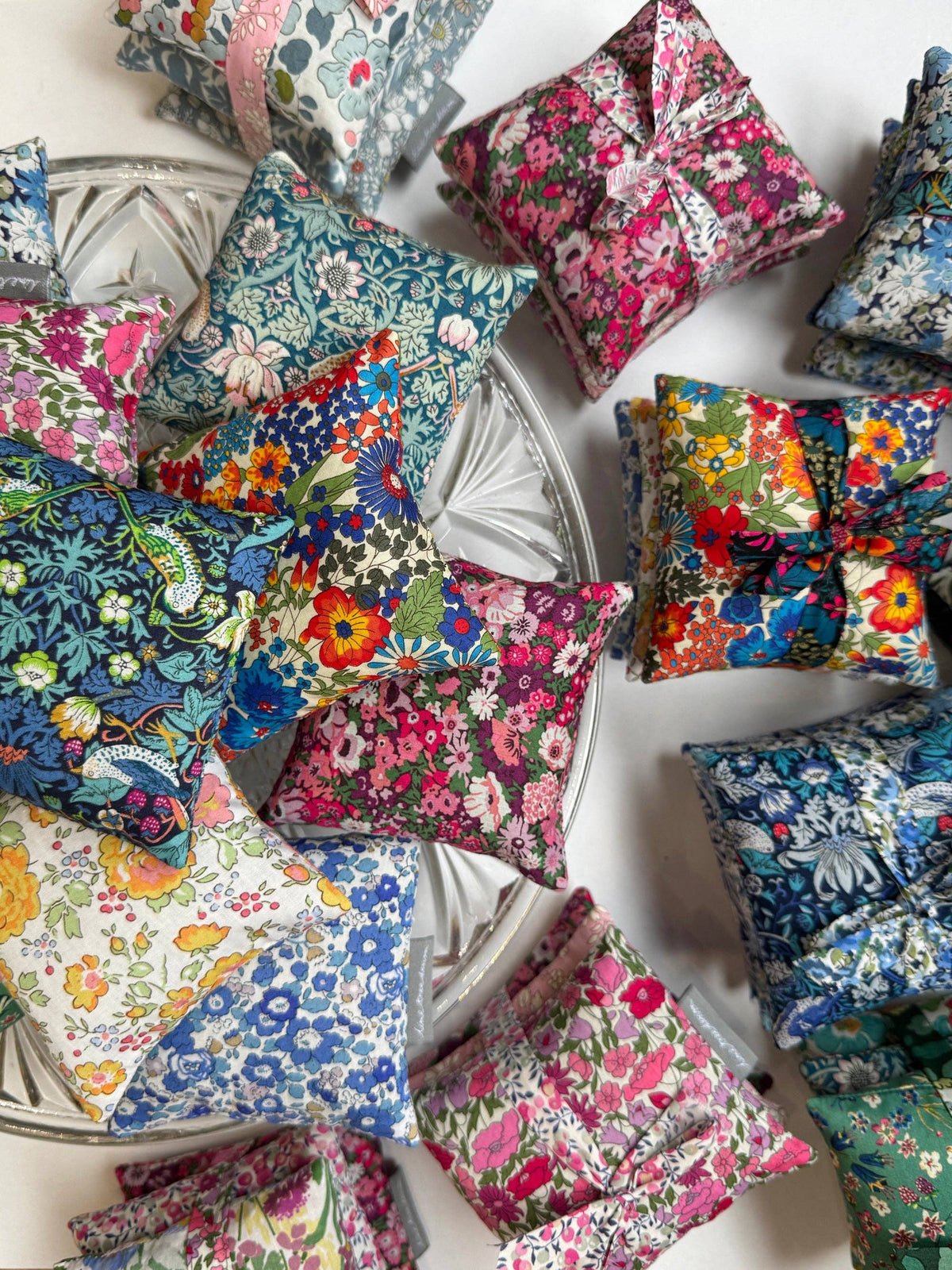 Stack of 3 Square Liberty Lavender Sachets - Blue