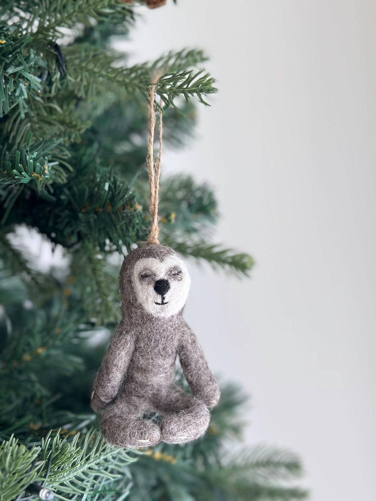 Felt Sloth Ornament: Yoga Sloth