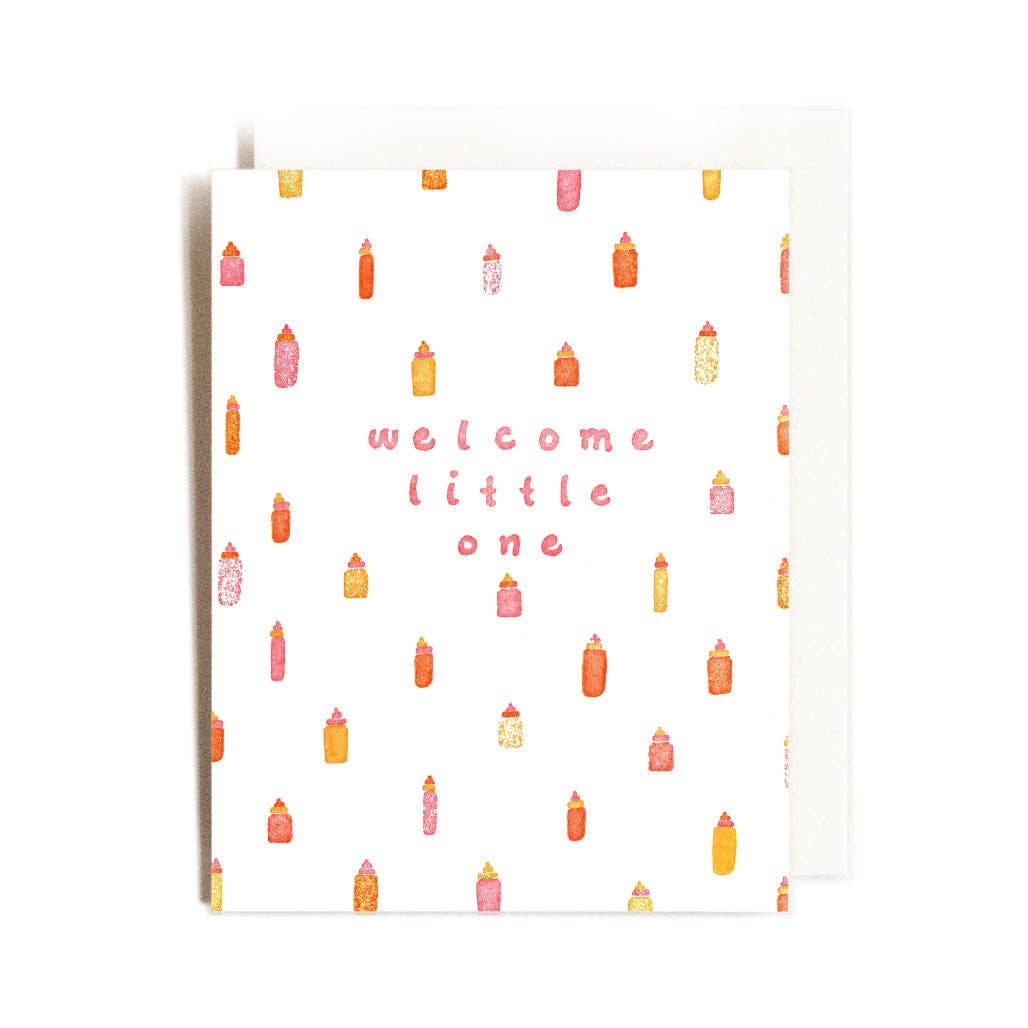 Welcome Little One Pink | Baby | Letterpress Card