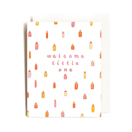 Welcome Little One Pink | Baby | Letterpress Card