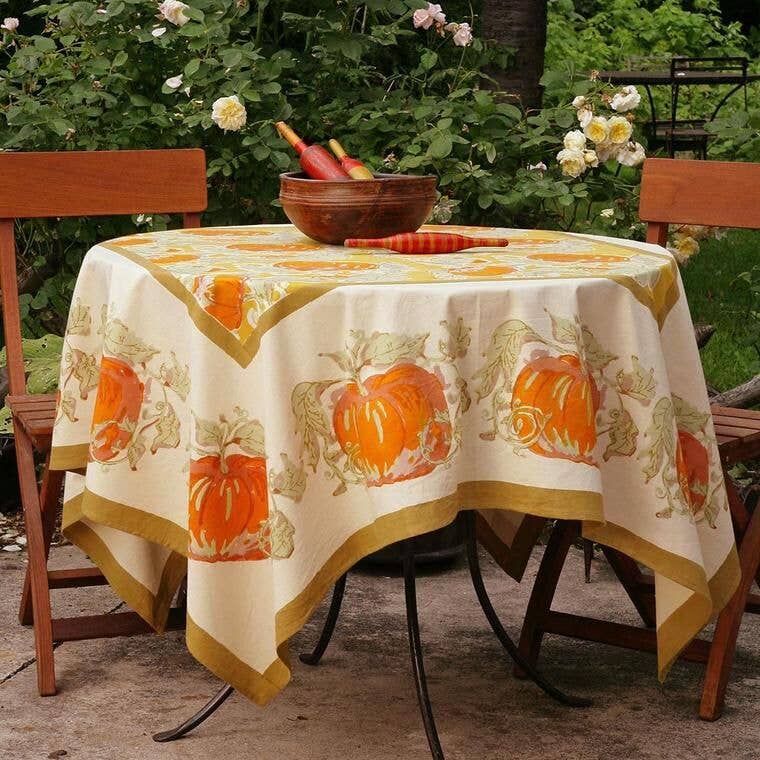 Pumpkin Orange & Mustard Tablecloth