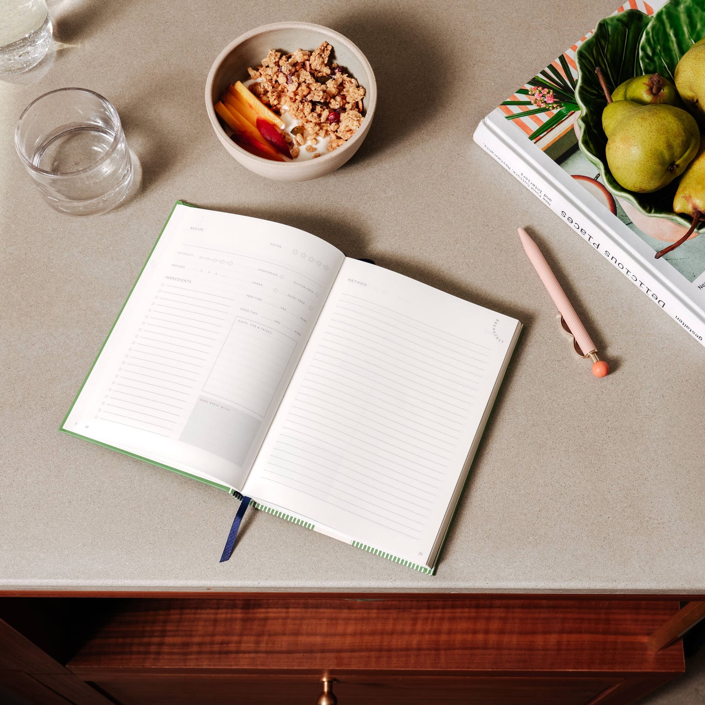 Fresh Lemons A5 Hardcover Guided Recipe Journal