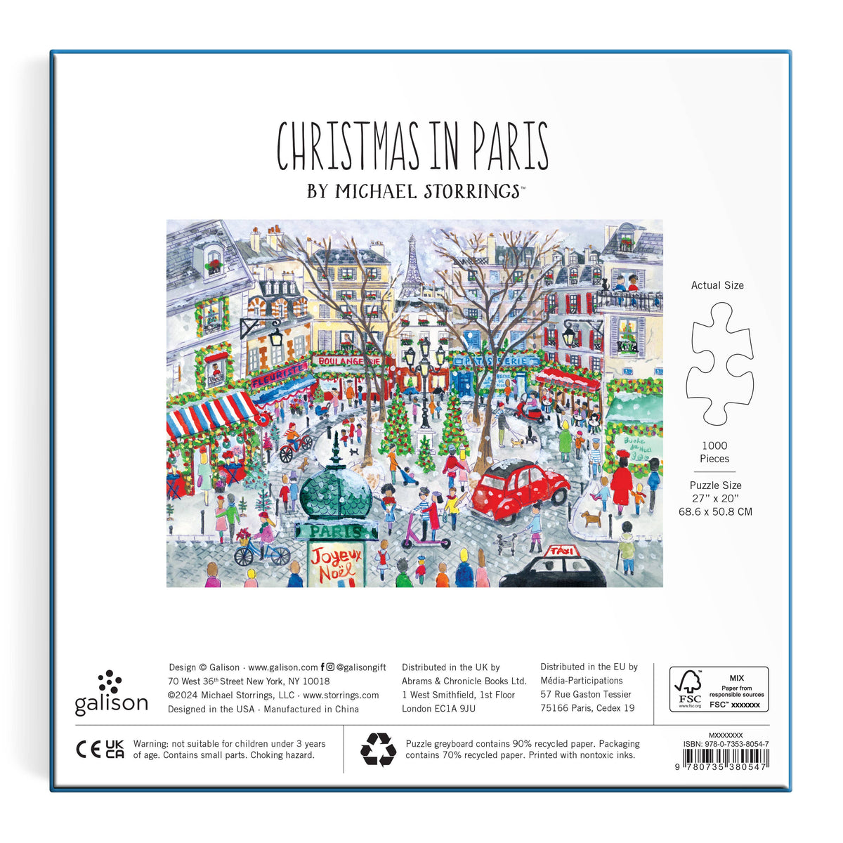 Christmas in Paris 1000 Piece Foil Puzzle by Michael Storrings