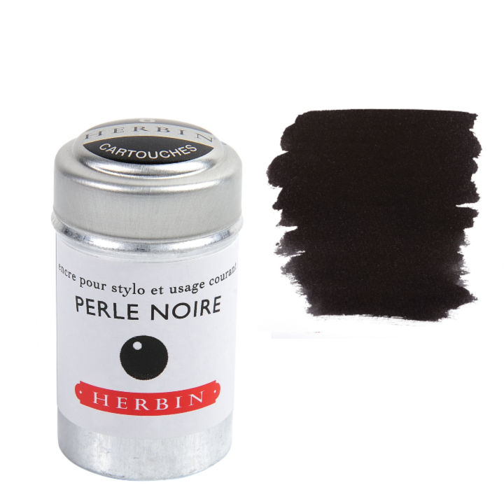 Herbin Fountain Pen Ink Cartridges - Tin of 6: Bleu Nuit (Midnight Blue)