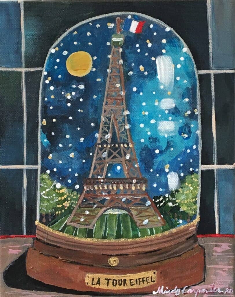 Paris Holiday Snow Globe Greeting Card