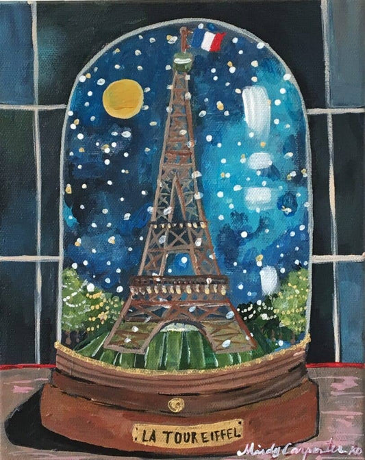 Paris Holiday Snow Globe Greeting Card