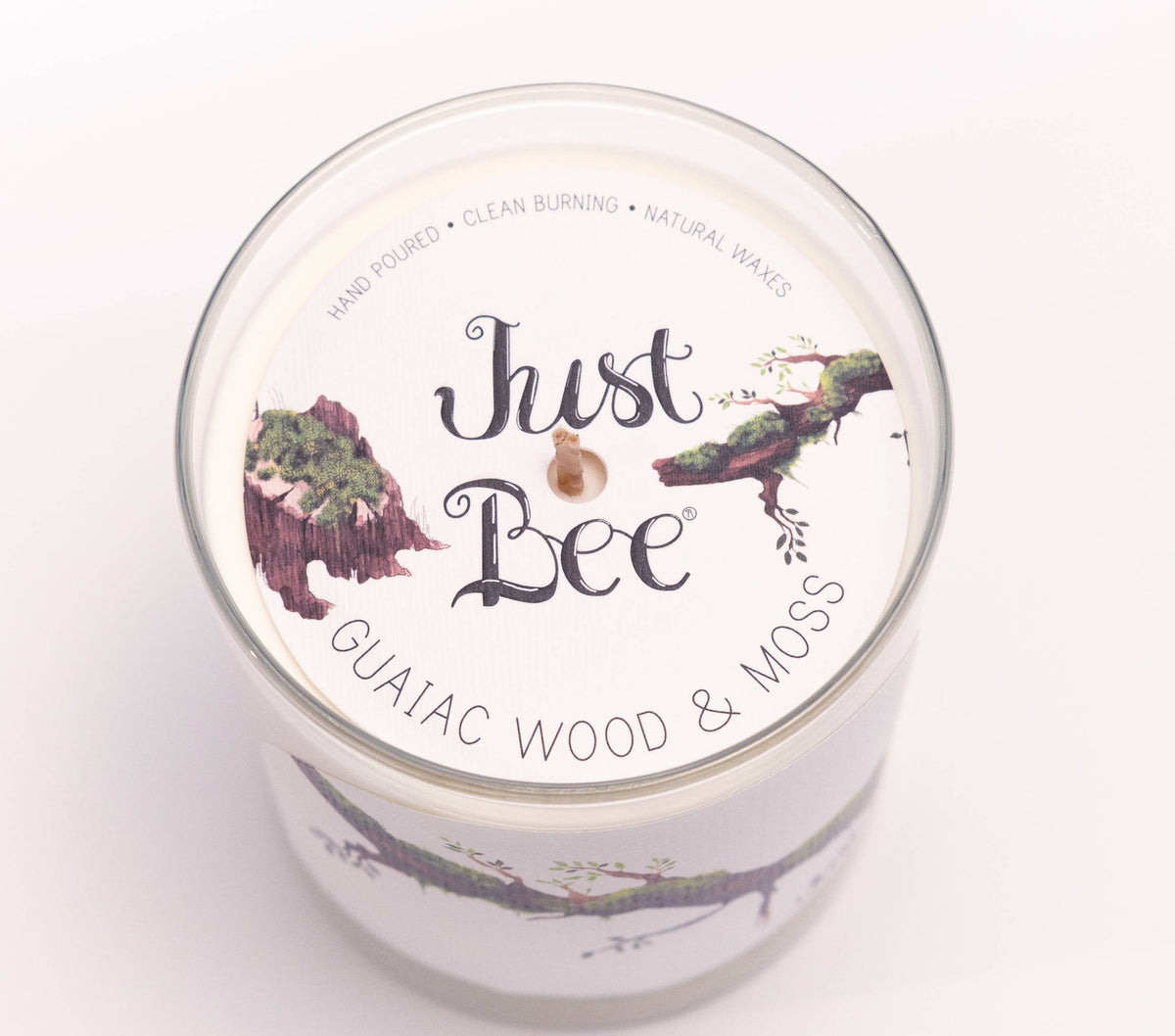 Guaiac Wood & Moss - Large Glass - Just Bee Candle