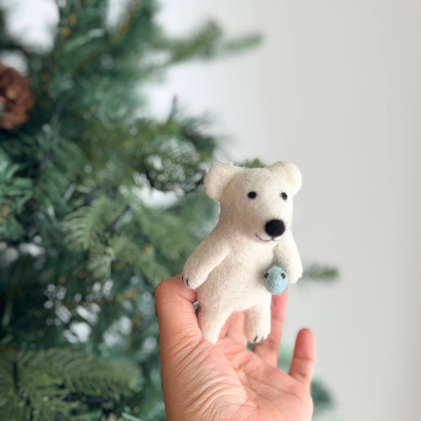 Finger Puppet: Polar Bear Holding a Fish