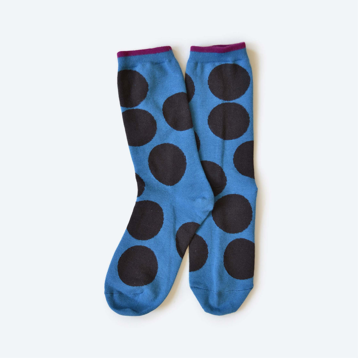 Sutro Bold Dot Crew Socks — Pacific: Small (Women's 4 - 10)