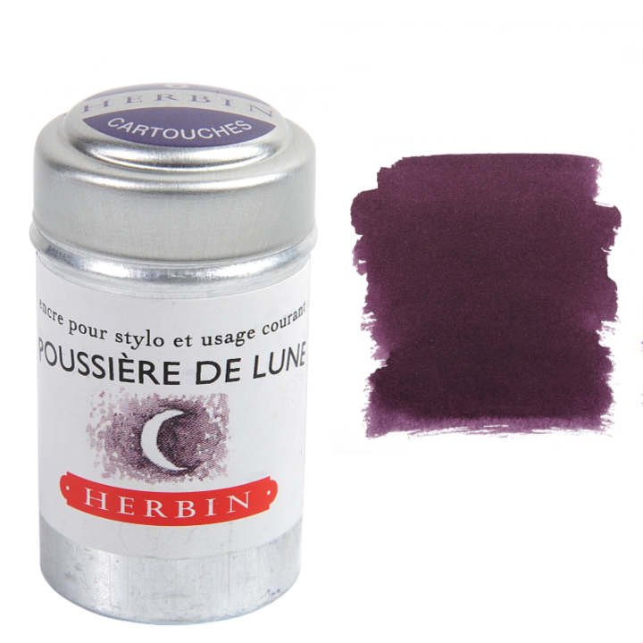 Herbin Fountain Pen Ink Cartridges - Tin of 6: Rouge Grenat (Garnet Red)