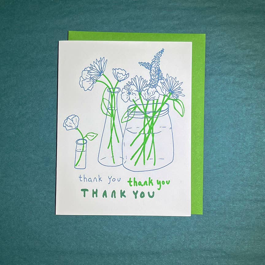 Thank You Flowers Card: Single