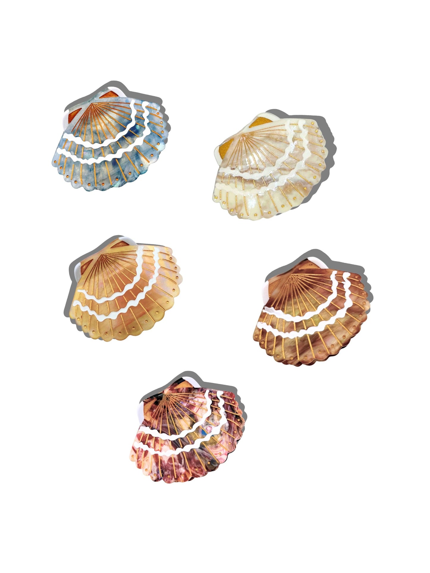 Hand-painted Mini Seashell Claw Hair Clip | Eco-Friendly: Golden Sand