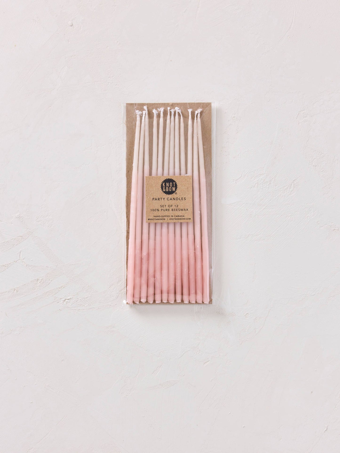 Hand-dipped Pure Beeswax Birthday Candles | Tall Pink Ombré : Pink Ombre