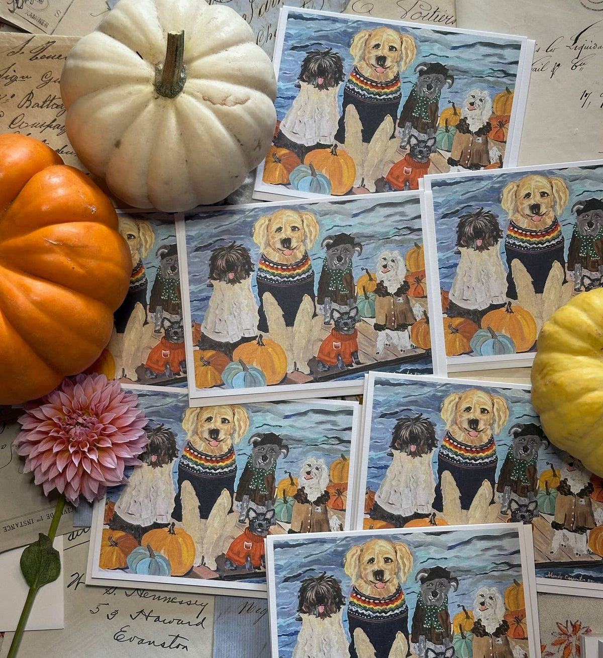 Sweater Weather Dogs Greeting Card