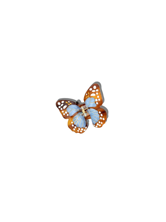 Hand-painted Mini Boho Monarch Claw Hair Clip | Eco-Friendly: Baby Blue