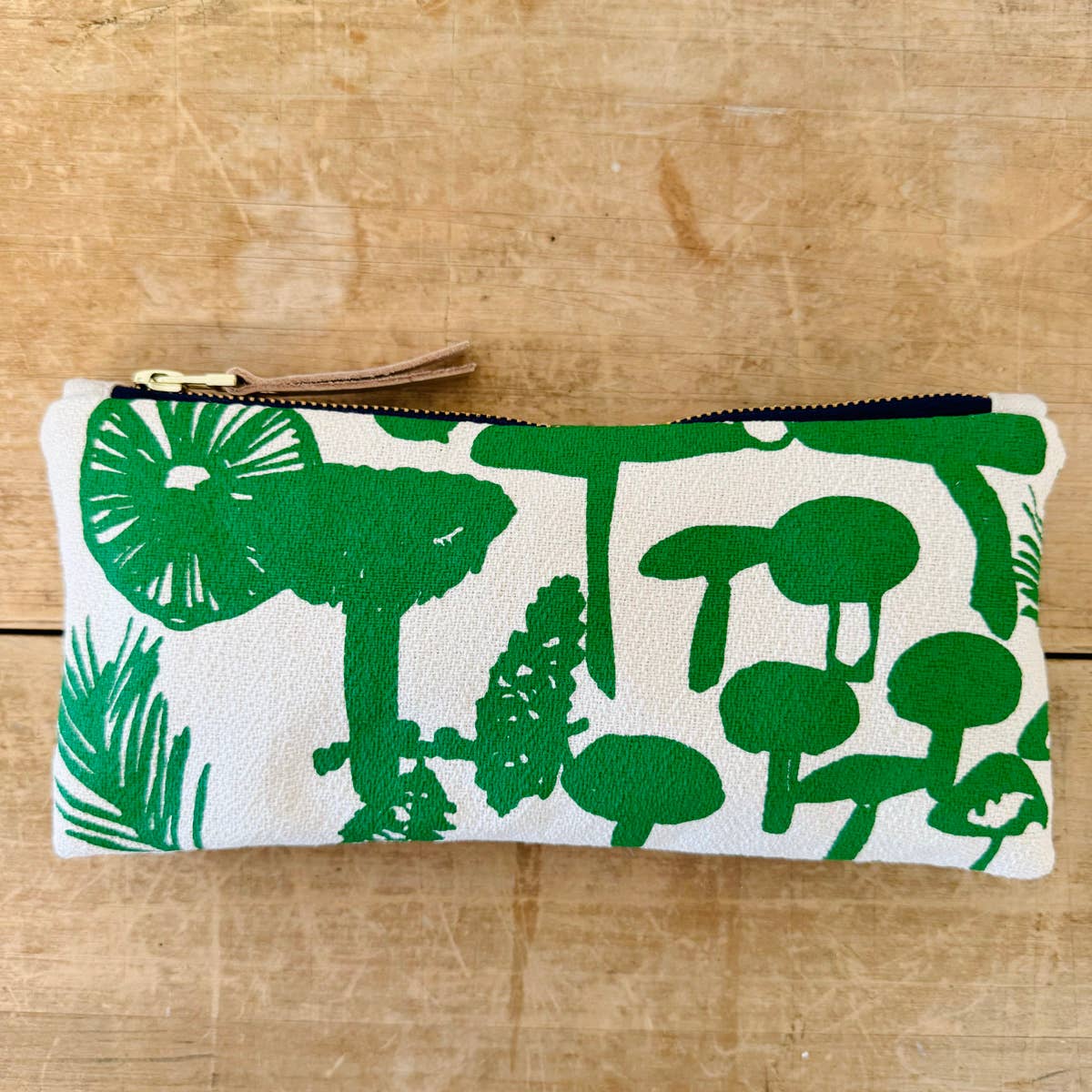 Mushrooms Pencil Pouch: Navy