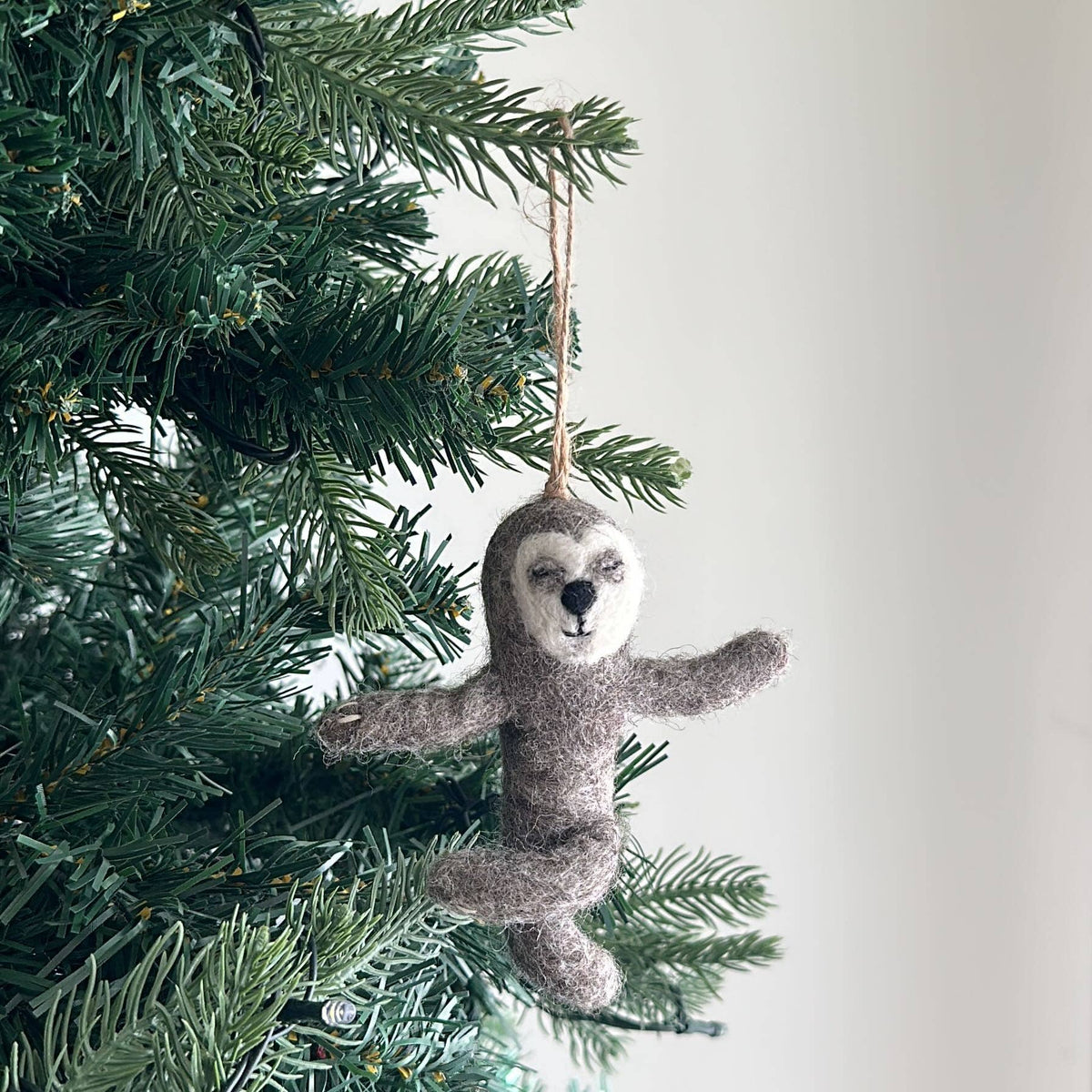 Felt Sloth Ornament: Yoga Sloth