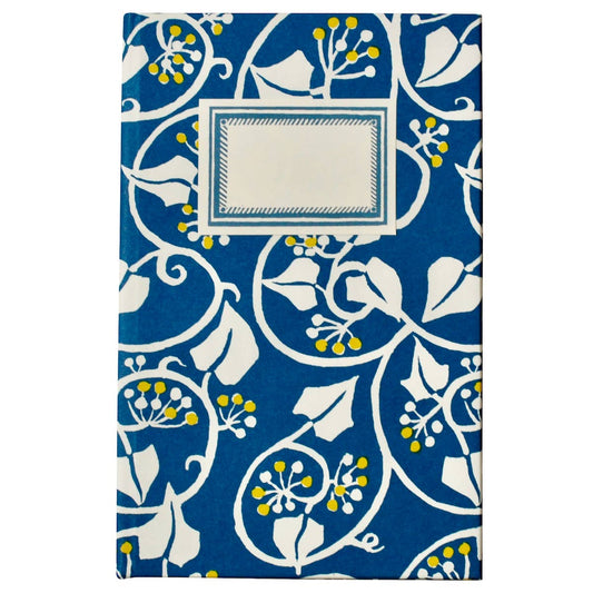 Hardback Notebook Ivy Deep Marine Blue and Acid Yellow (Lined)