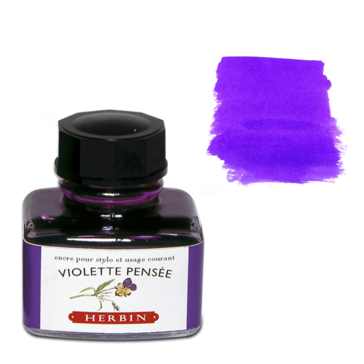 Herbin Fountain Pen Ink 30ml Bottle -35 Colors: Bleu des Profondeurs (Deep Sea Blue)