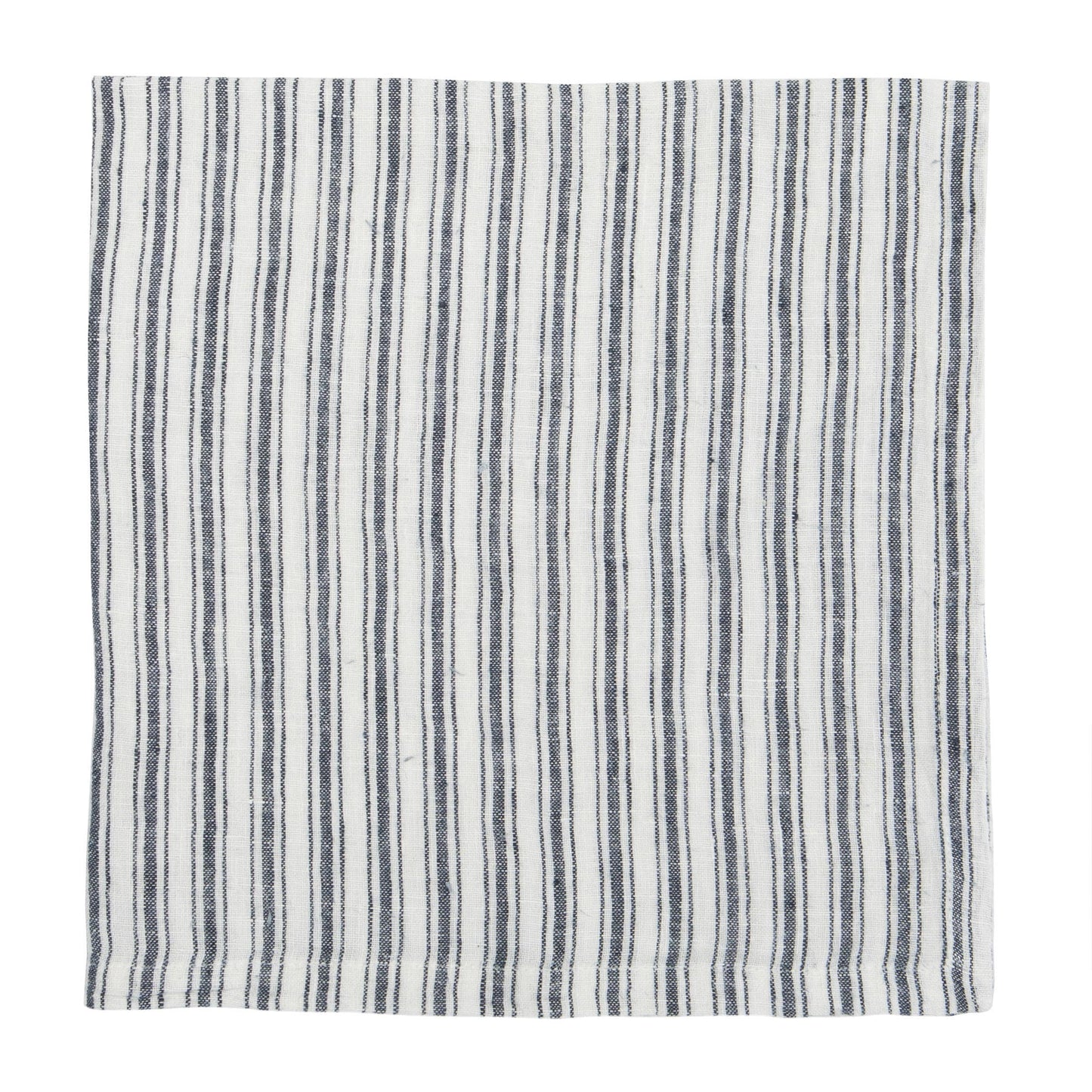 Boat Stripe Linen White & Blue Napkins 20x20 - Set of 4: White/Blue