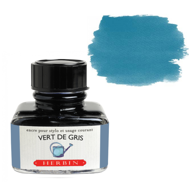 Herbin Fountain Pen Ink 30ml Bottle -35 Colors: Bleu des Profondeurs (Deep Sea Blue)