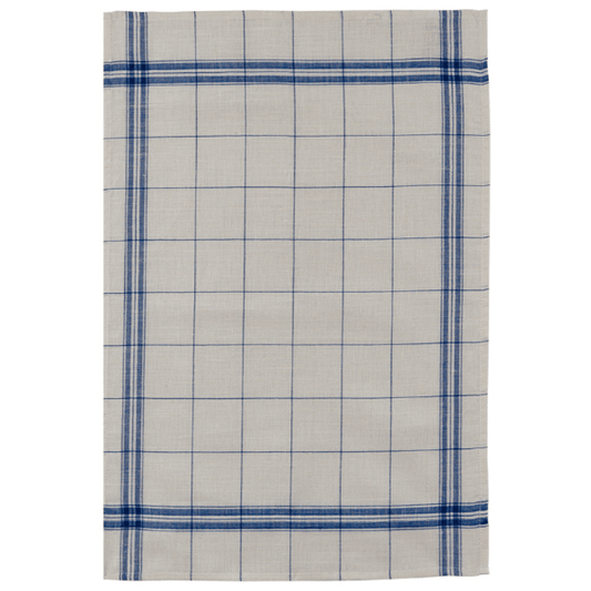 Coucke Blue Checker Tea Towel (95% linen and 5% cotton)