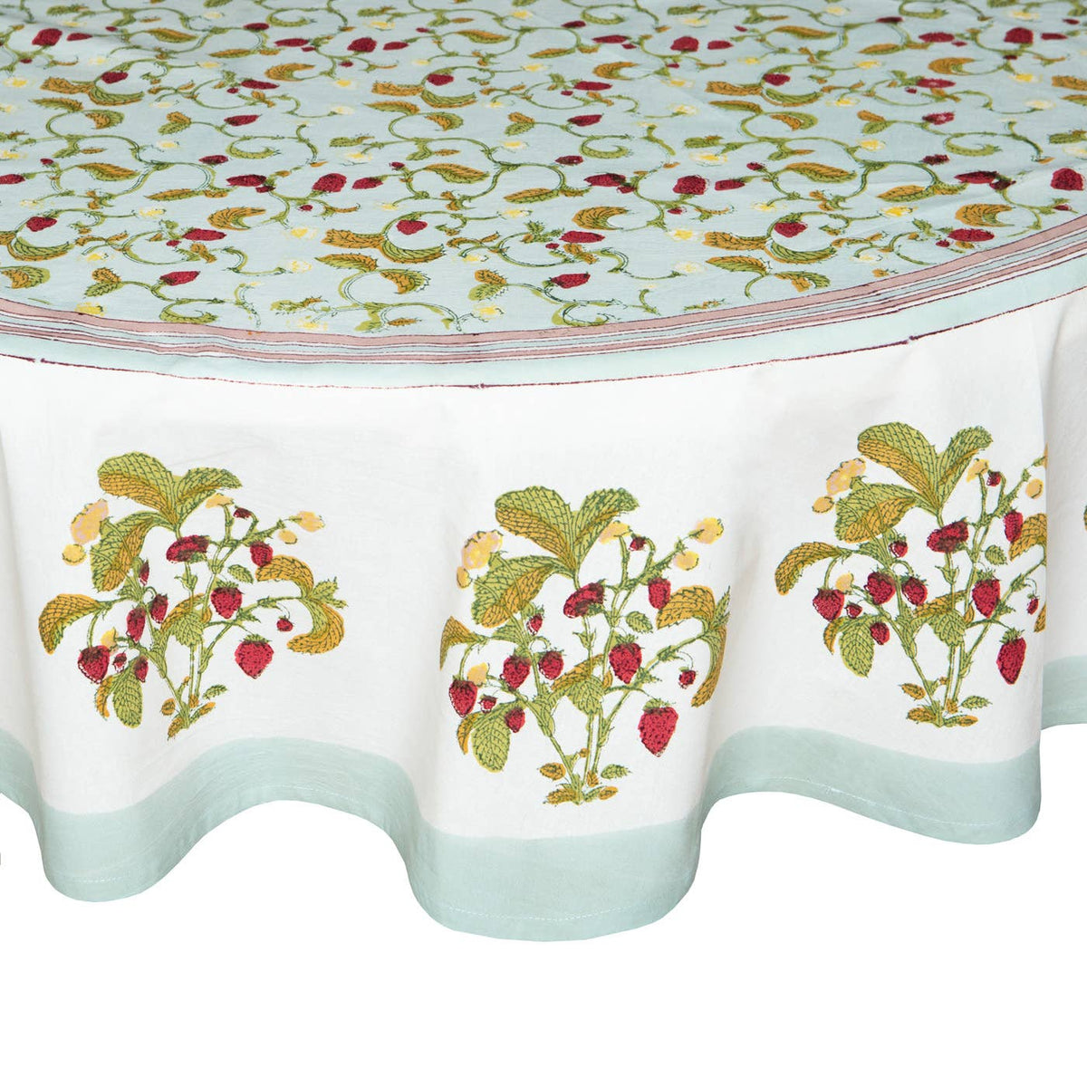 Strawberry Blue | French Tablecloths: 59" x 86"