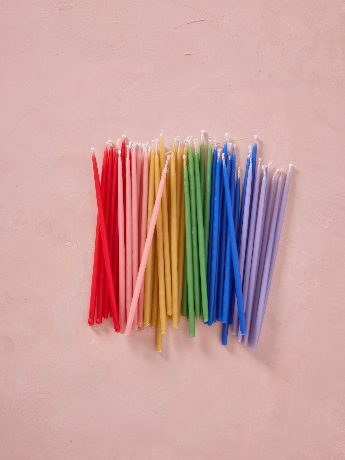 Hand-dipped Pure Beeswax Birthday Candles | Tall Rainbow