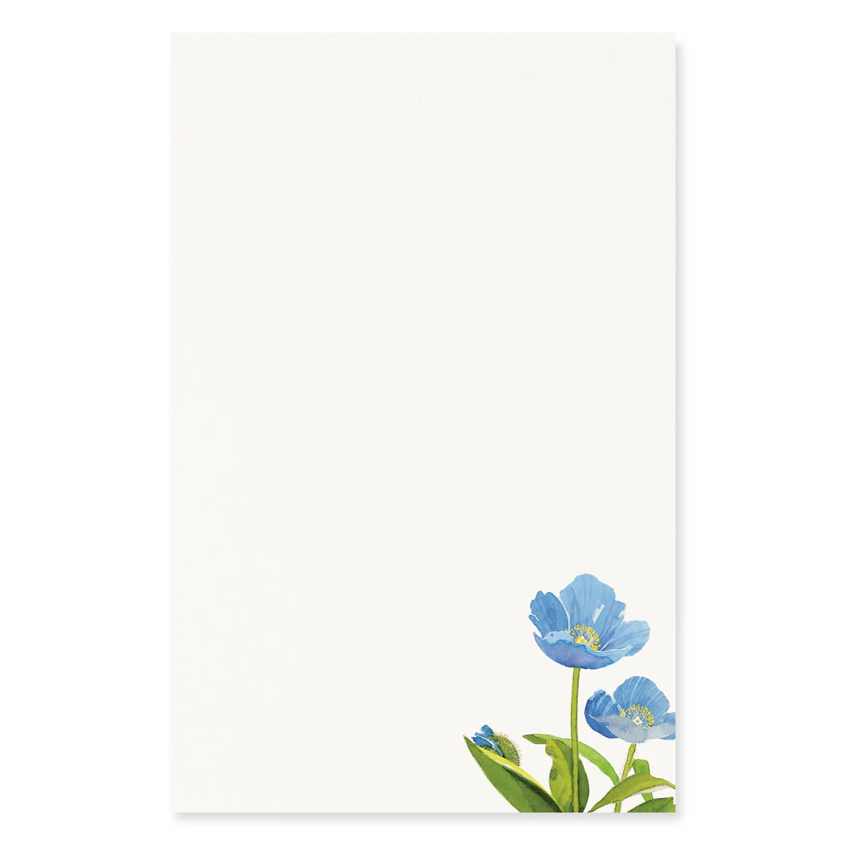 Blue Poppies - Letter Writing Paper - Blue Flowers