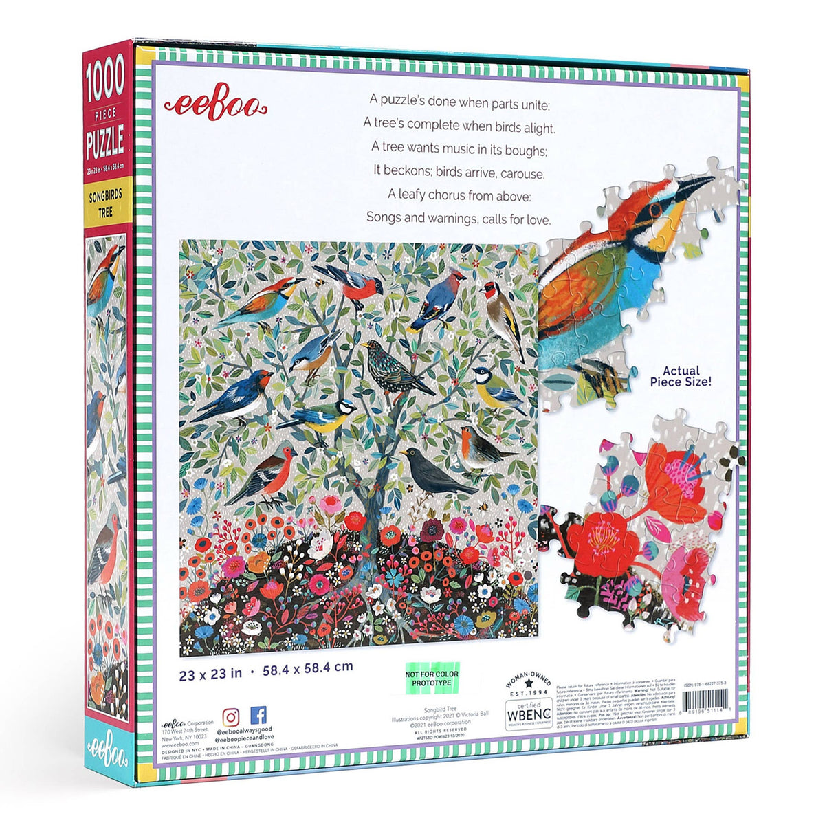 Songbirds Tree 1000 Piece Square Puzzle - eeBoo