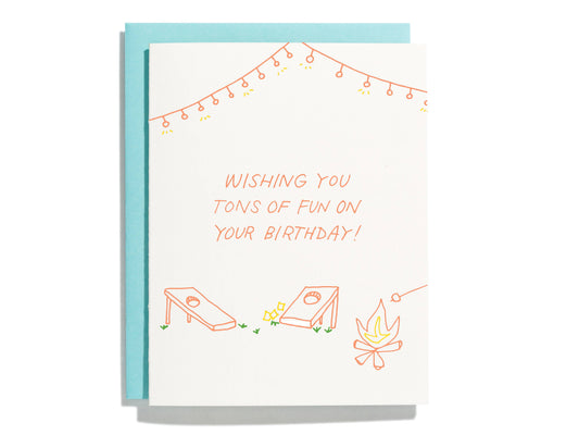 Tons Of Fun Birthday - Letterpress Greeting Card
