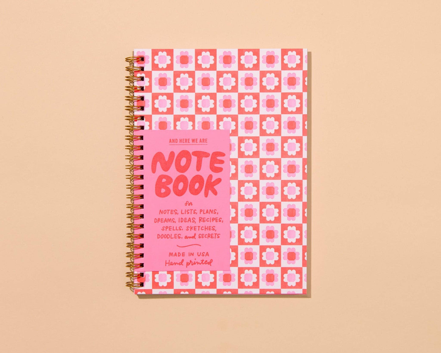 Letterpress A5 Spiral Notebook—Blume Quilt
