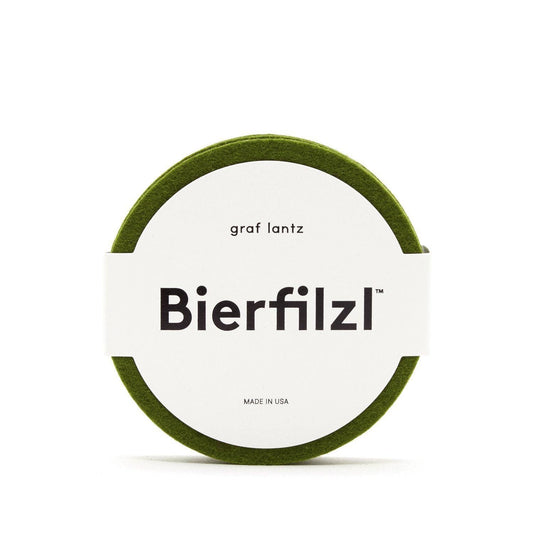 Bierfilzl Merino Wool Felt Round Coaster 4 Pack Loden Green