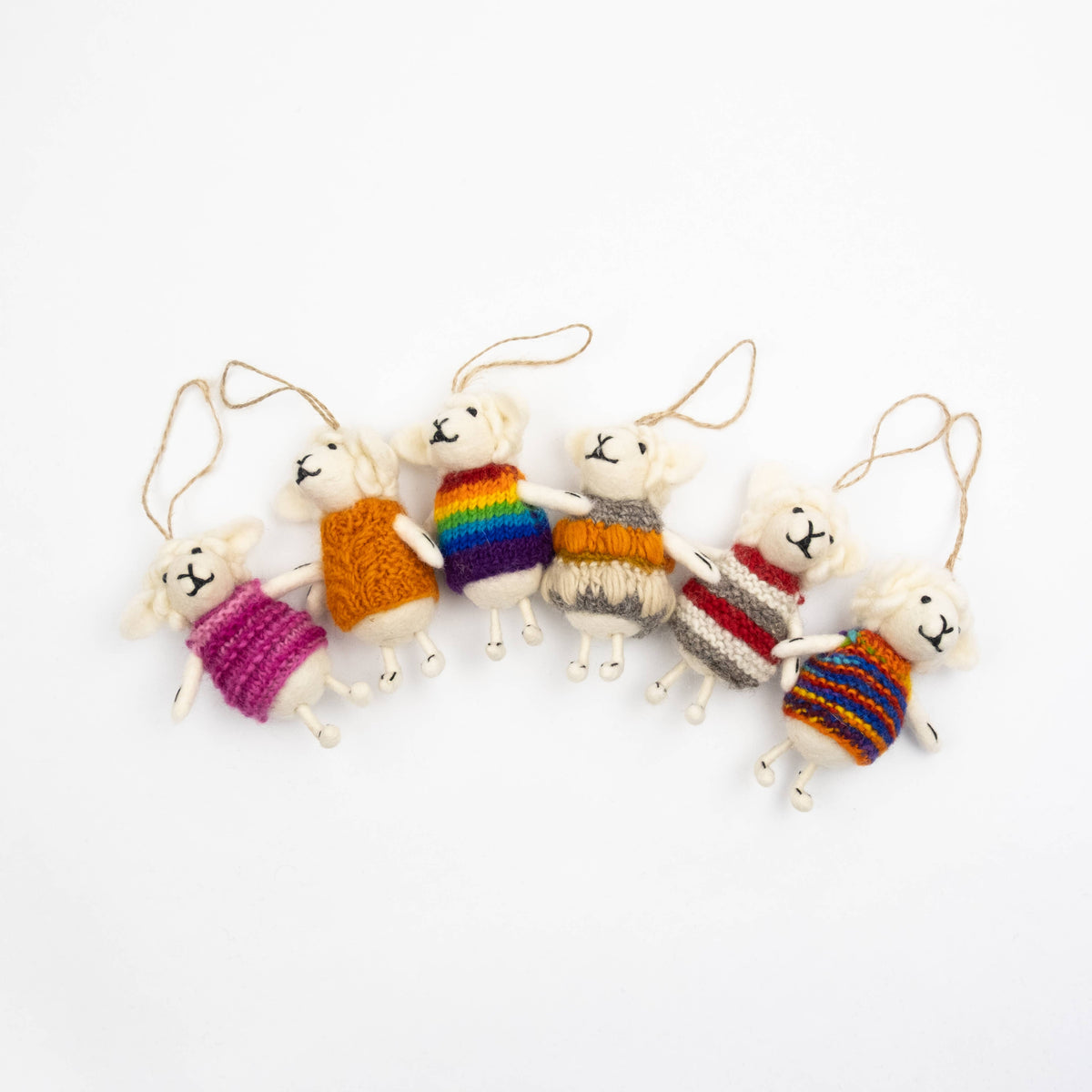Sheep with Knit Sweater Ornament (assorted colors)