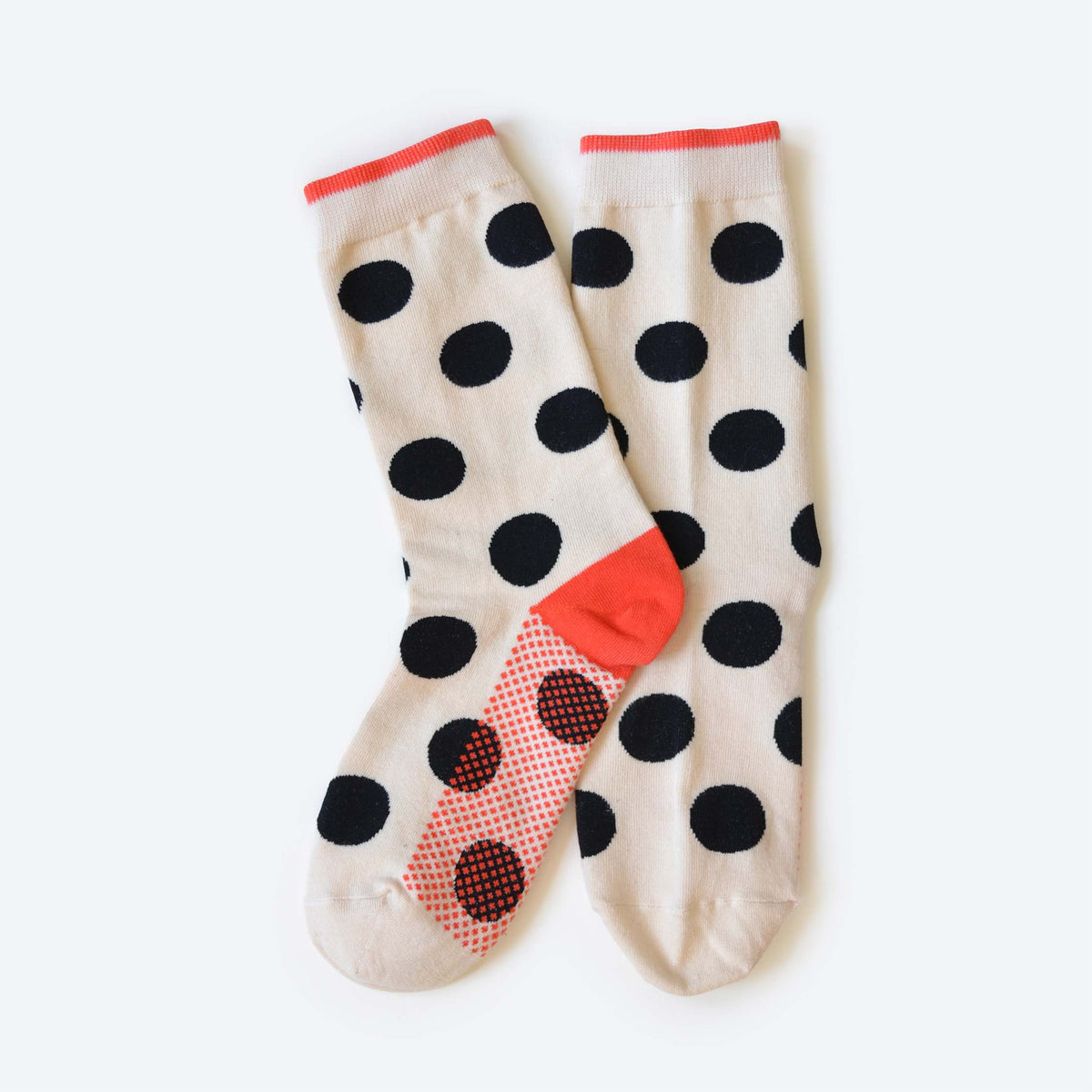 Panhandle Classic Dot Crew Socks — Cream: Small (Women's 4 - 10)